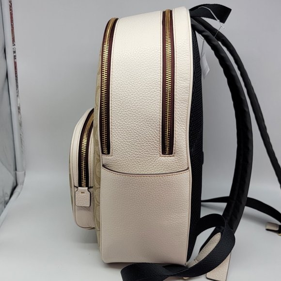 Coach Court Backpack in Signature Canvas with Tiger C7317 Light Khaki Chalk - Picture 4 of 7